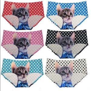 💟🆕2 Pair Polka Dot Kitty Panties