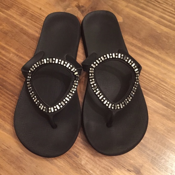 Black Sanuk Flip Flops