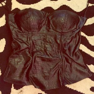 Imprinted black sexy corset