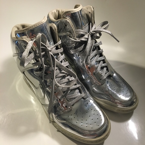Nike Shoes - Nike Sky High Liquid Metal Metallic Sneaker Wedge Nike Shoes - Nike Sky High Liquid Metal Metallic Sneaker Wedge