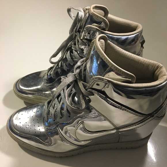 Nike Shoes - Nike Sky High Liquid Metal Metallic Sneaker Wedge Nike Shoes - Nike Sky High Liquid Metal Metallic Sneaker Wedge