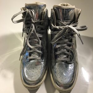 Nike Shoes - Nike Sky High Liquid Metal Metallic Sneaker Wedge Nike Shoes - Nike Sky High Liquid Metal Metallic Sneaker Wedge