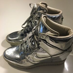 Nike Shoes - Nike Sky High Liquid Metal Metallic Sneaker Wedge Nike Shoes - Nike Sky High Liquid Metal Metallic Sneaker Wedge