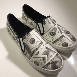 Shoes - Money Print Slip On Shoes. Shoes - Money Print Slip On Shoes.
