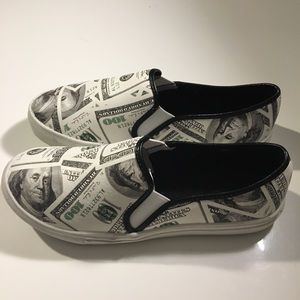 Shoes - Money Print Slip On Shoes. Shoes - Money Print Slip On Shoes.