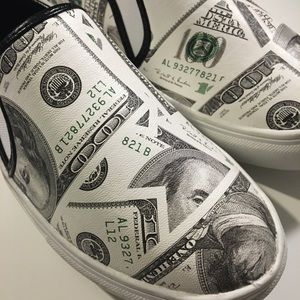 Shoes - Money Print Slip On Shoes. Shoes - Money Print Slip On Shoes.