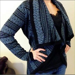 Blue and black cardigan