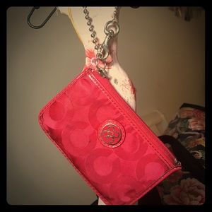 Coach Red/Fuschia Card Holder
