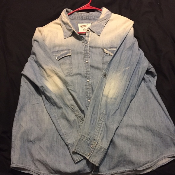Bleached denim button down