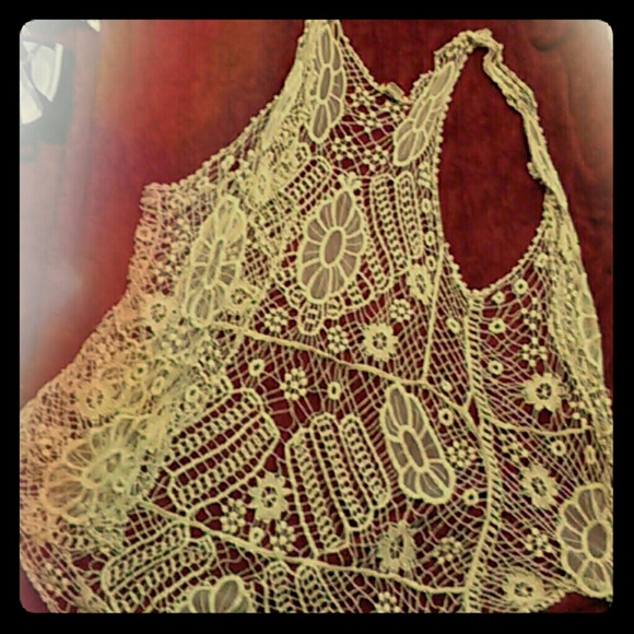 Lace long vest cover