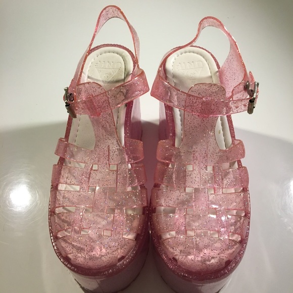 UNIF Shoes - UNIF GLITTER JELLY PLATFORM BUCKLE SANDAL UNIF Shoes - UNIF GLITTER JELLY PLATFORM BUCKLE SANDAL