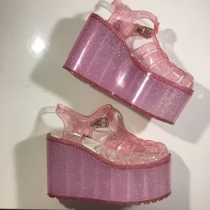 UNIF Shoes - UNIF GLITTER JELLY PLATFORM BUCKLE SANDAL UNIF Shoes - UNIF GLITTER JELLY PLATFORM BUCKLE SANDAL