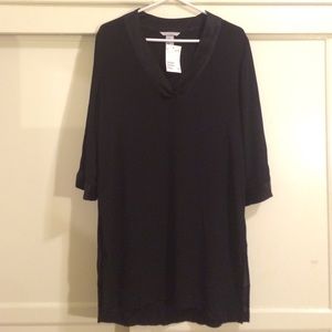 H&M black tunic with satin trim.