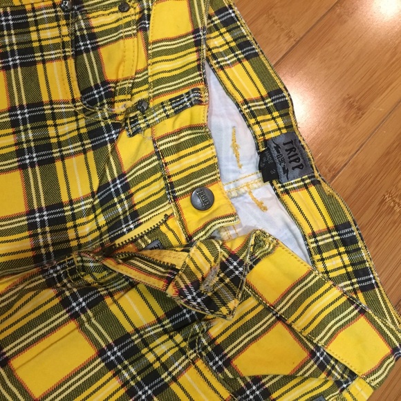 yellow plaid mens pants