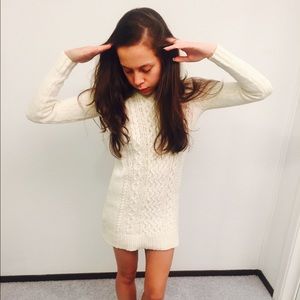 Cream cable knit Sweater Dress