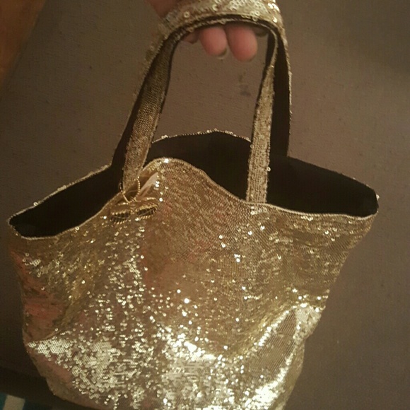 Victoria Secret Gold Sequin Tote - Picture 4 of 4