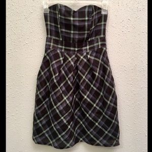 Plaid Strapless Dress