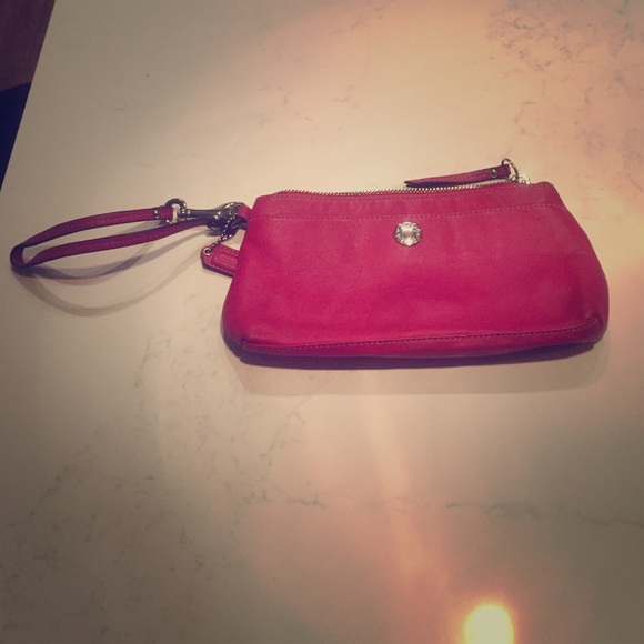 Coach hot pink wristlet