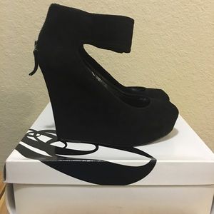 Nine West Peep Toe Platform Wedges