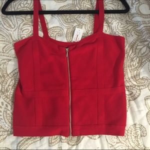 Red bandage crop top