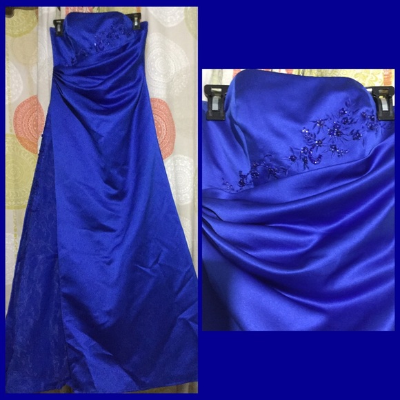 David's Bridal Bridesmaid Dress (blue)