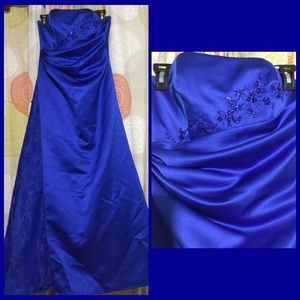 David's Bridal Bridesmaid Dress (blue)