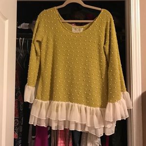Ruffle tunic sweater. Handmade from Spool 72.