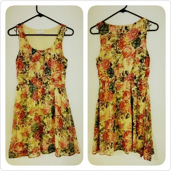 Cream Floral Dress
