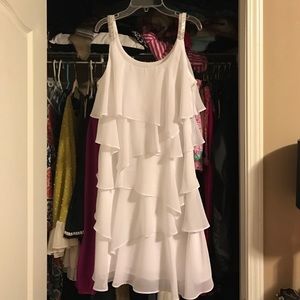 White ruffle dress. Size 6 Scarlett Nite