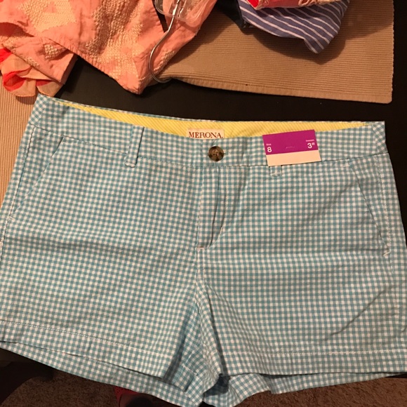 Gingham shorts. 3"inseam. New with tags!!