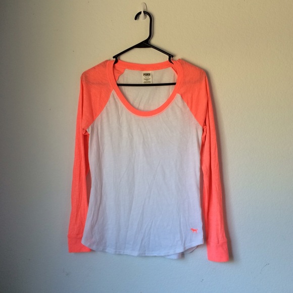 Pink Victoria's Secret Coral Long Sleeve Raglan