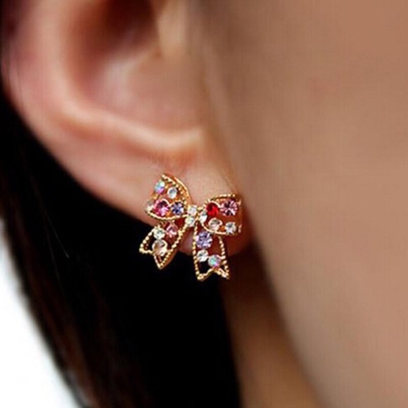 Colorful Rhinestone Stud Earring - Picture 3 of 6