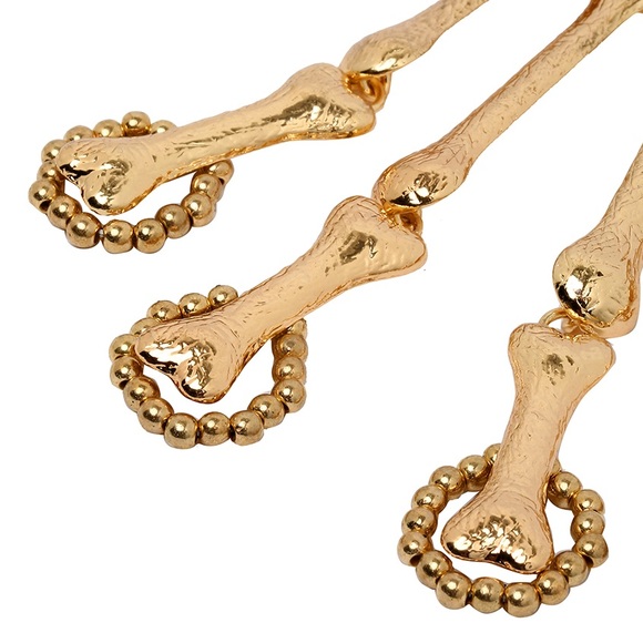 ❗️SALE❗️Gold Skeleton Hand Chain Bracelet Rings - Picture 2 of 4