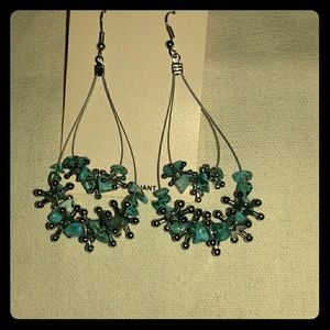 Really great blue and silver hanging earrings