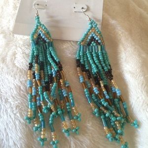 Blue beaded earrings