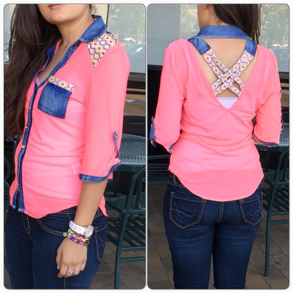 Lucy Pink Jean Blue Top - Picture 3 of 4