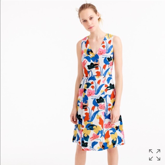 J. Crew PETITE A-line Dress in Morning Floral - Picture 1 of 4
