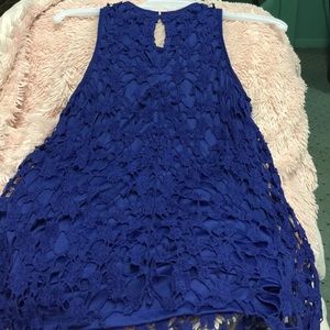 Adiva Tops - 🌀Rich Navy Blue Lined Lace Sleeveless Top🌀 Adiva Tops - 🌀Rich Navy Blue Lined Lace Sleeveless Top🌀