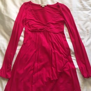 Long sleeve hot pink jersey dress size S
