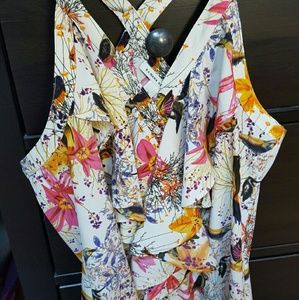 Colorful springtime sleeveless blouse