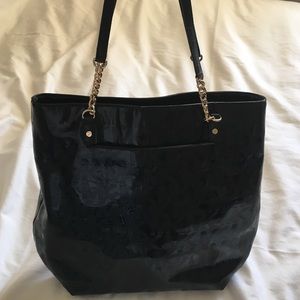 Black patent MK tote handbag