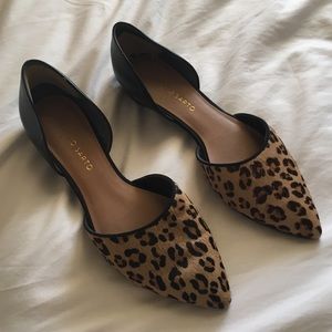 Franco Sarto d'orsay style leopard print flats