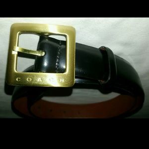 Black Coach belt with Gold buckle