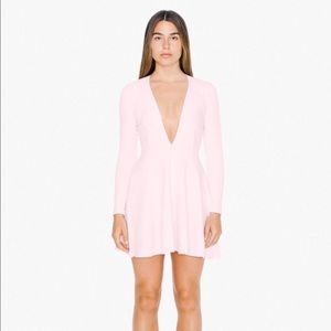American Apparel Deep-V Ponte Skater Dress