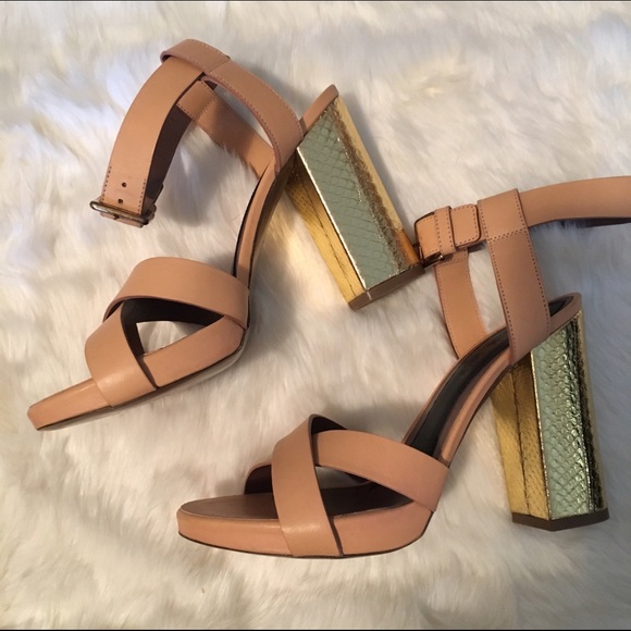 MARNI Peach Sandal Gold High Heel Size 38 - Picture 2 of 4