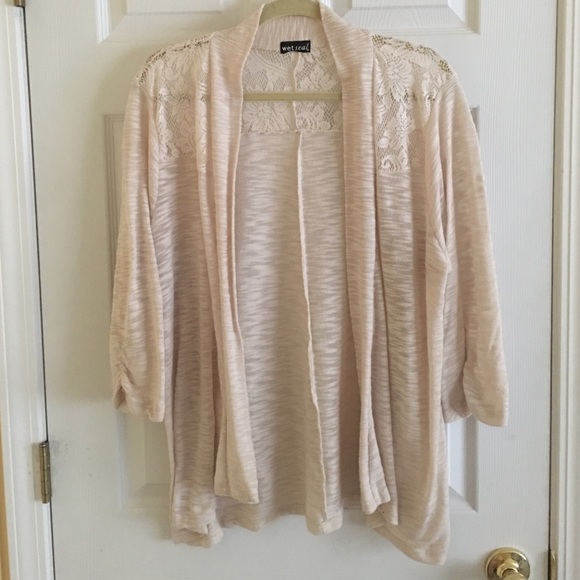 Wet Seal Open Front Cream Cardigan