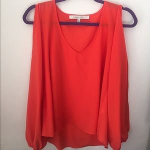 Lovers & Friends Orange Split Sleeve Top