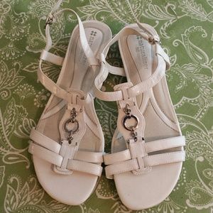 Naturalizer White Leather Sandals 8 N Narrow