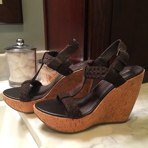 NORDSTROM 'BP' Dark Brown Suede Wedge