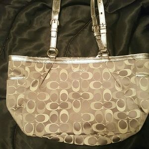 Silver coach purse